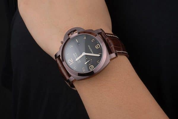 Panerai Luminor Brown Leather Strap Black Dial 80161