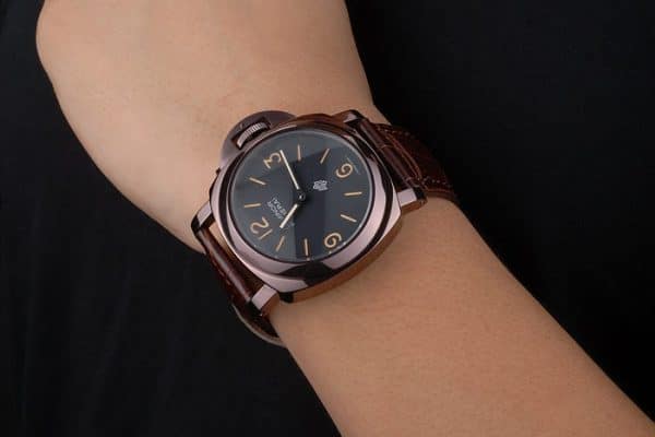Panerai Luminor Brown Leather Strap Black Dial 80164