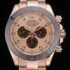 Rolex Daytona Ion Plated Tachymeter Rose Gold Strap Rose Gold Dial 80244