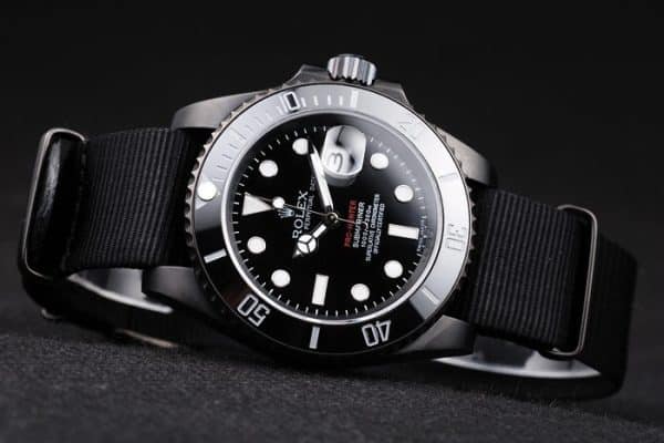 Swiss Rolex Submariner Pro-Hunter Black Fabric Strap Black Dial