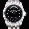 Swiss Tudor Classic Stainless Steel Bracelet Silver Black Dial 80300