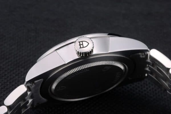 Swiss Tudor Classic Stainless Steel Bracelet Silver Black Dial 80300