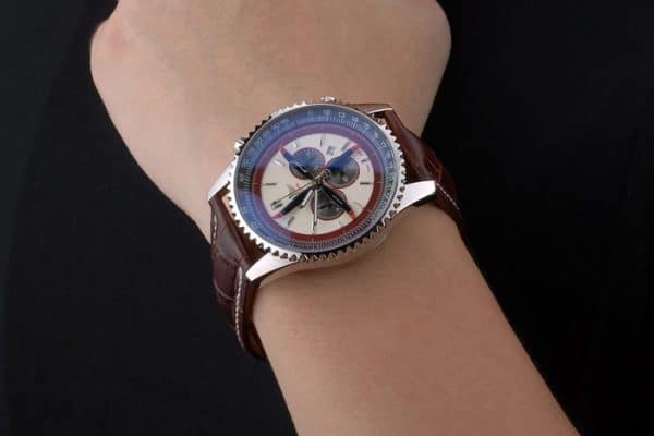 Breitling Certified Brown Leather Strap Beige Dial Chronograph 80175