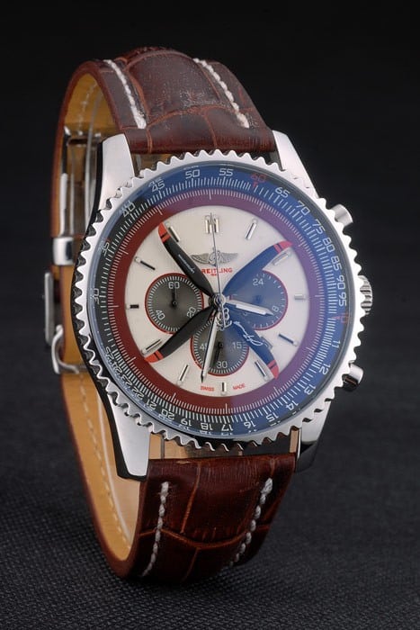 Breitling Certified Brown Leather Strap Beige Dial Chronograph 80175