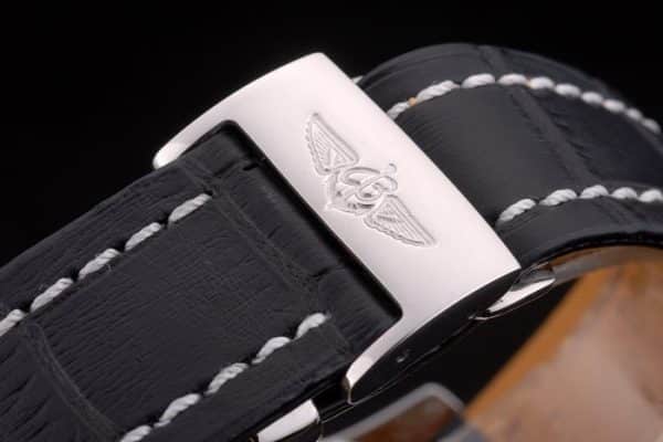 Breitling Certified Black Leather Strap Black Dial Chronograph 80176