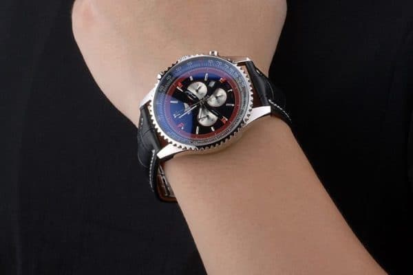 Breitling Certified Black Leather Strap Black Dial Chronograph 80176