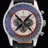 Breitling Certified Beige Dial Chronograph Black Leather Strap 80177