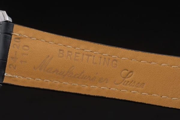 Breitling Certified Beige Dial Chronograph Black Leather Strap 80177