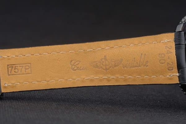 Breitling Certified Black Leather Strap Black Dial Chronograph 80179