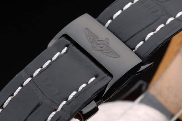 Breitling Certified Black Leather Strap Black Dial Chronograph 80179