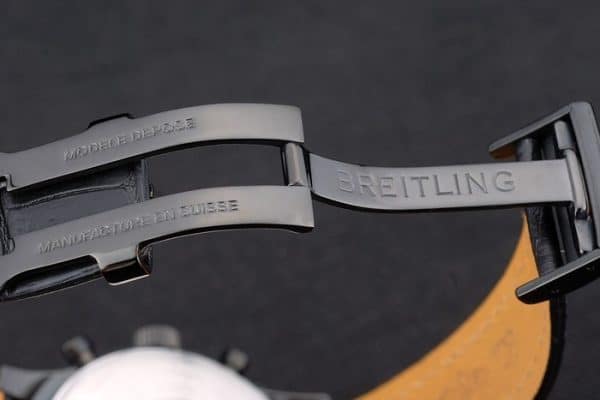 Breitling Certified Black Leather Strap Black Dial Chronograph 80179