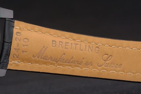 Breitling Certified Black Leather Strap Black Dial Chronograph 80179