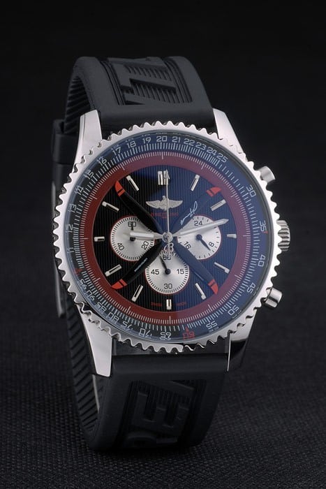 Breitling Certified Black Rubber Strap Black Dial Chronograph 80182