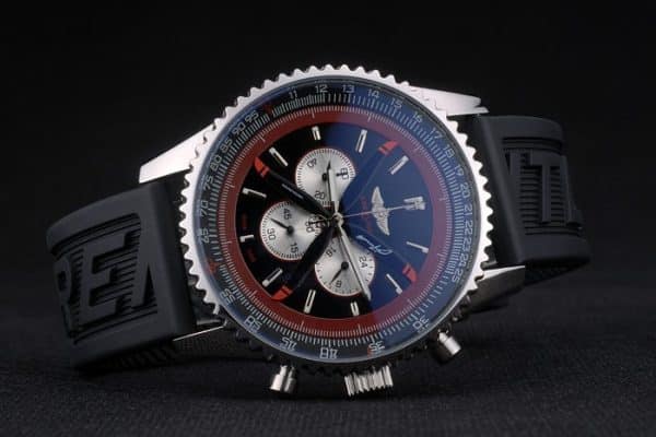 Breitling Certified Black Rubber Strap Black Dial Chronograph 80182