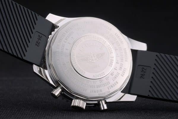 Breitling Certified Black Rubber Strap Black Dial Chronograph 80182