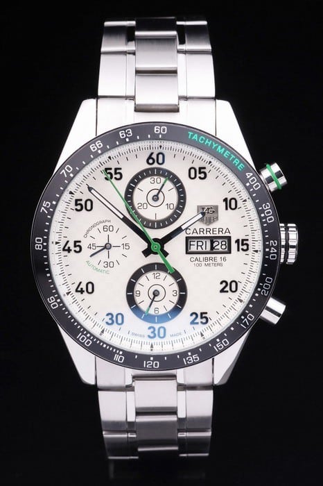 White Carrera Replica Watches 3761