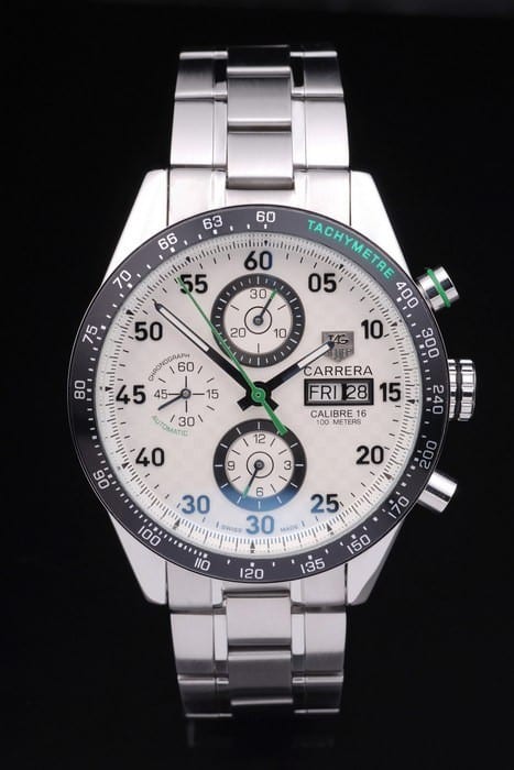 White Carrera Replica Watches 3761