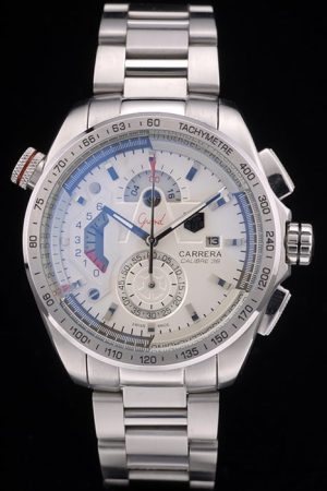 Tag Heuer Carrera Calibre 36 White Dial Stainless Steel Strap 7926