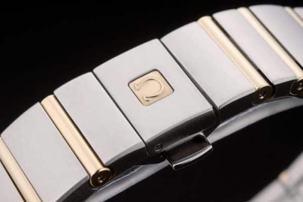 Swiss Lady Omega Constellation Golden Dial Stainless Steel Bracelet 80292