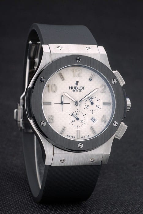 Hublot Big Bang Black Rubber Strap White Checkered Dial 80196
