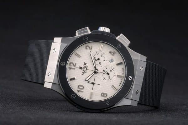 Hublot Big Bang Black Rubber Strap White Checkered Dial 80196
