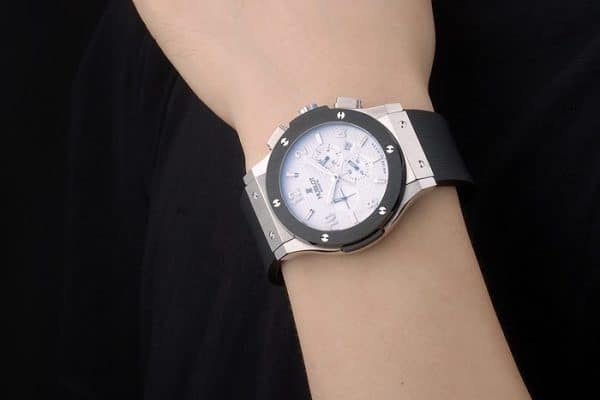 Hublot Big Bang Black Rubber Strap White Checkered Dial 80196