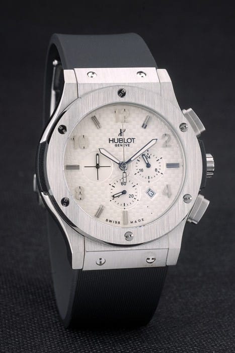 Hublot Big Bang Black Rubber Strap White Checkered Dial 80197