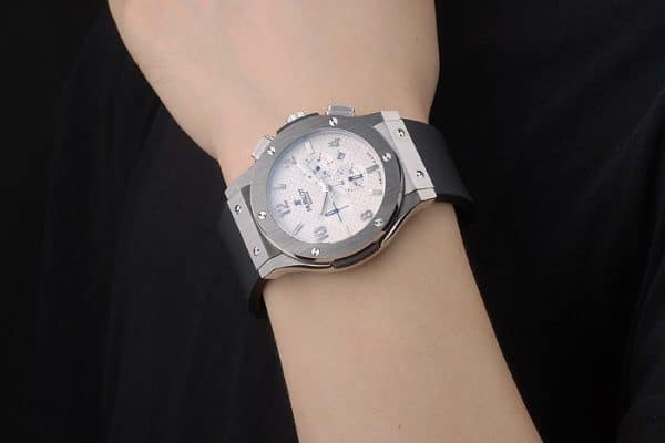 Hublot Big Bang Black Rubber Strap White Checkered Dial 80197