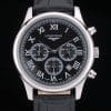 Longines Master Collection Black Leather Strap Black Dial 80224