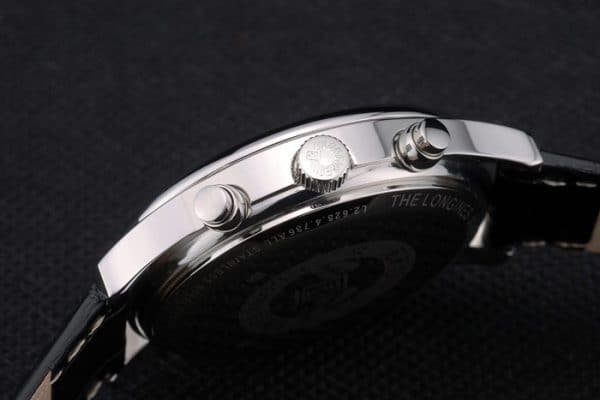 Longines Master Collection Black Leather Strap Black Dial 80224