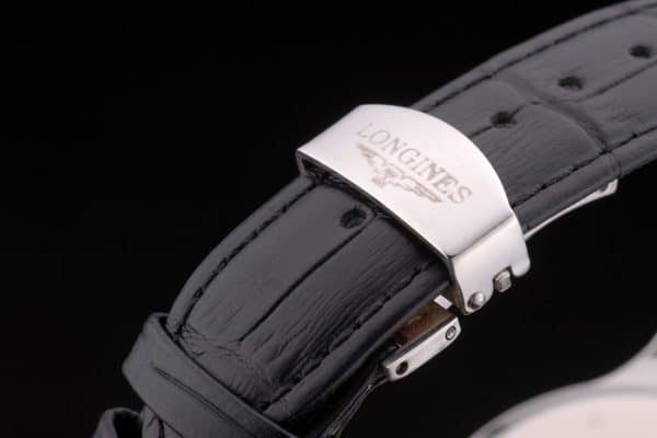 Longines Master Collection Black Leather Strap Black Dial 80224